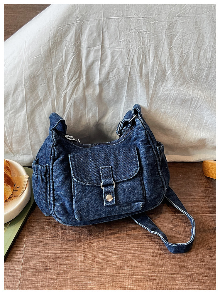 Bolso de denim de gran capacidad para mujeres 2026 nueva tendencia transfronteriza de hombro mochila de mujer viaje ocio bolsa de mano image 8