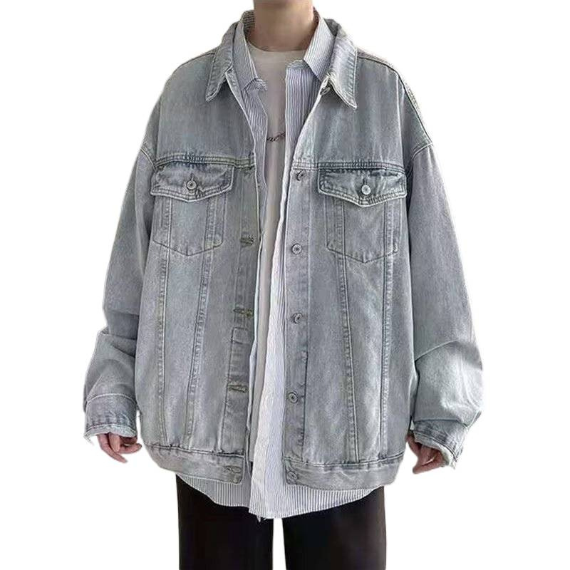Cardigan Button Denim Jacket For Men, Loose And Versatile, Youth Jacket, Light Luxury And High-end Top_voghion.com