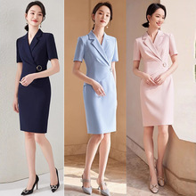 艾尚臣职业连衣裙女2025年夏季气质女神范正装修身裙子面试西装裙