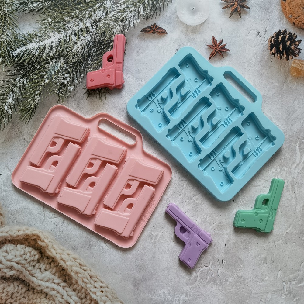 6 pistolas 80 molde de silicona pastel helado pudín molde de postre jabón utensilios de cocción