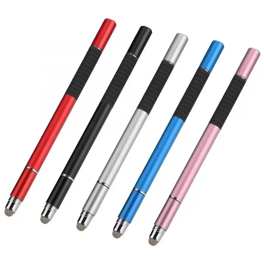 跨境新款可换可拆卸三合一手写笔通用金属导电布头圆盘吸盘电容笔