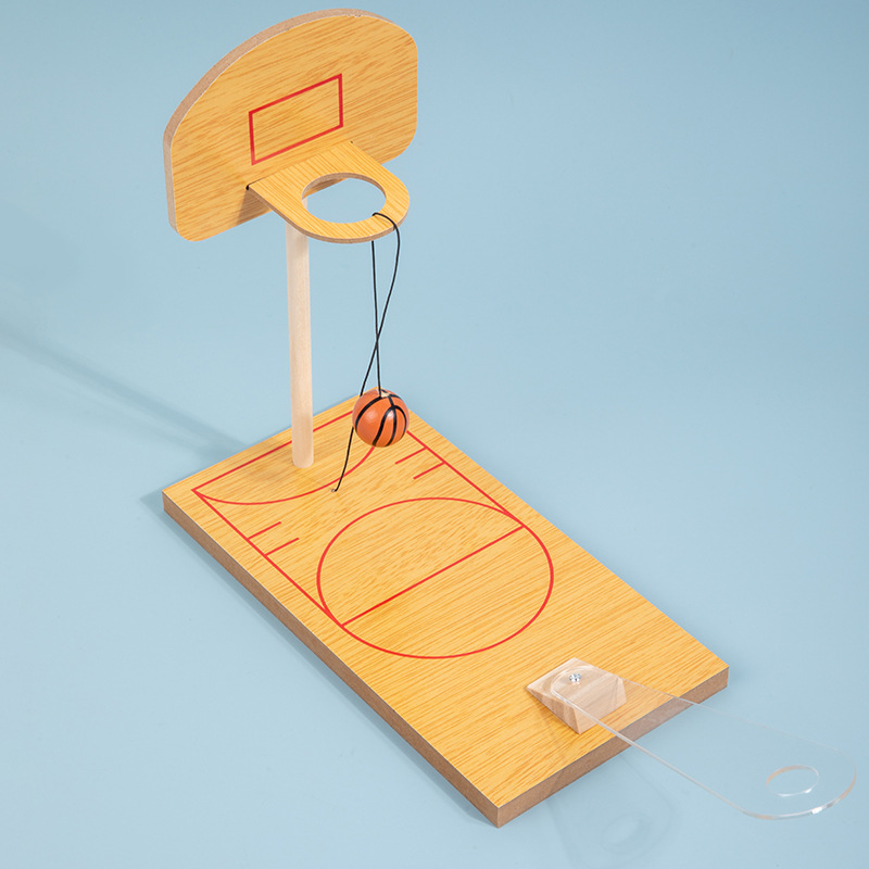 Mini juego de máquina de baloncesto divertido de madera creativa transfronteriza para niños