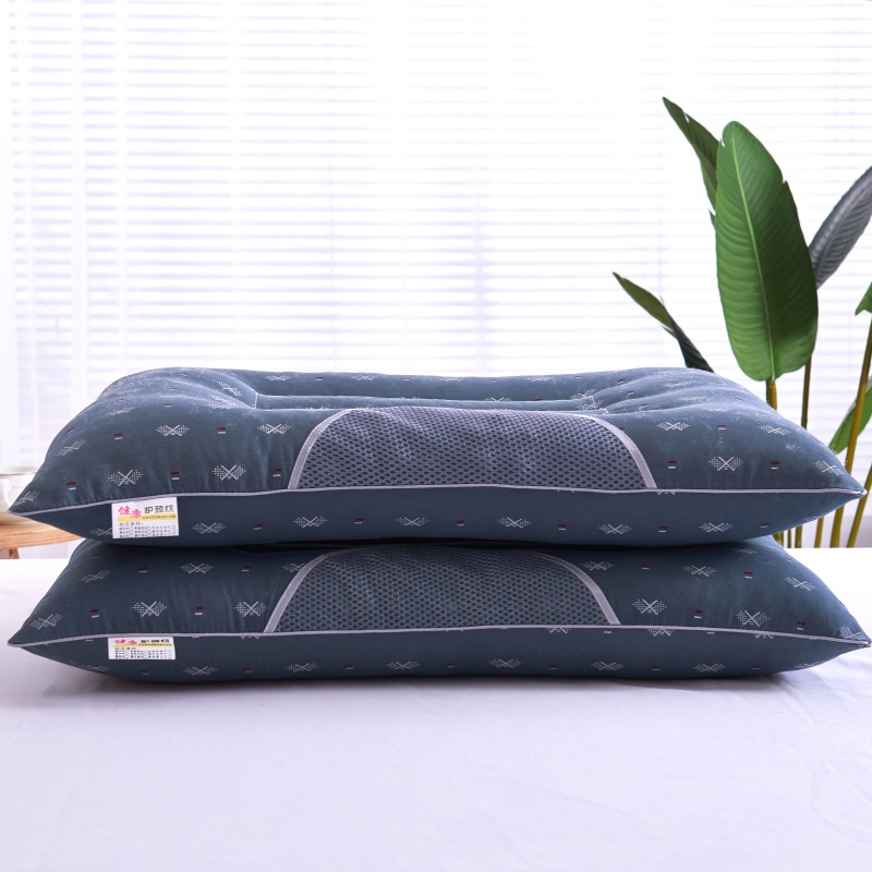 Pillow with pillowcase, magnetic stone cassia seed neck support pillow, single piece, single or double size, household dormitory and home pillow core, wholesale pair