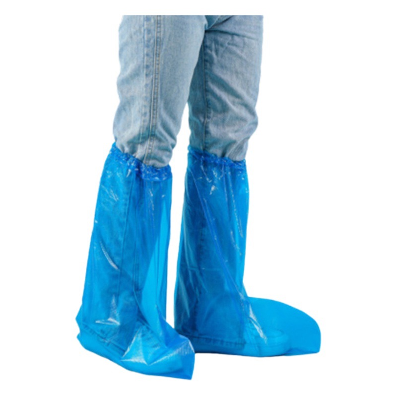 Cubierta de zapato desechable cubierta de zapato impermeable día lluvioso engrosada cubierta de pie largo al aire libre a la deriva cubierta de bota de plástico al por mayor