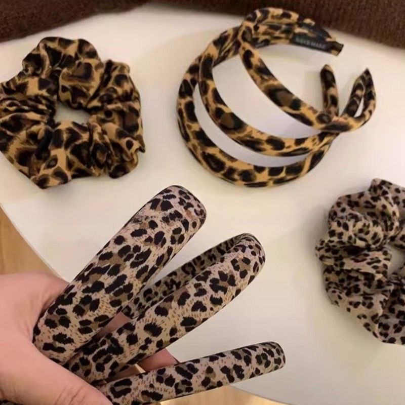 Fascia per capelli con stampa leopardata alla moda, per intestino crasso, coda di cavallo femminile, corda per capelli elastica ad alta elasticità, accessori per capelli in gomma resistente_voghion.com