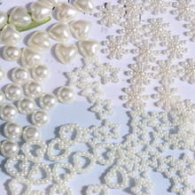 ABS仿珍珠平底半面异形珍珠 爱心 雪花 diy手机美容 圣诞装饰材料