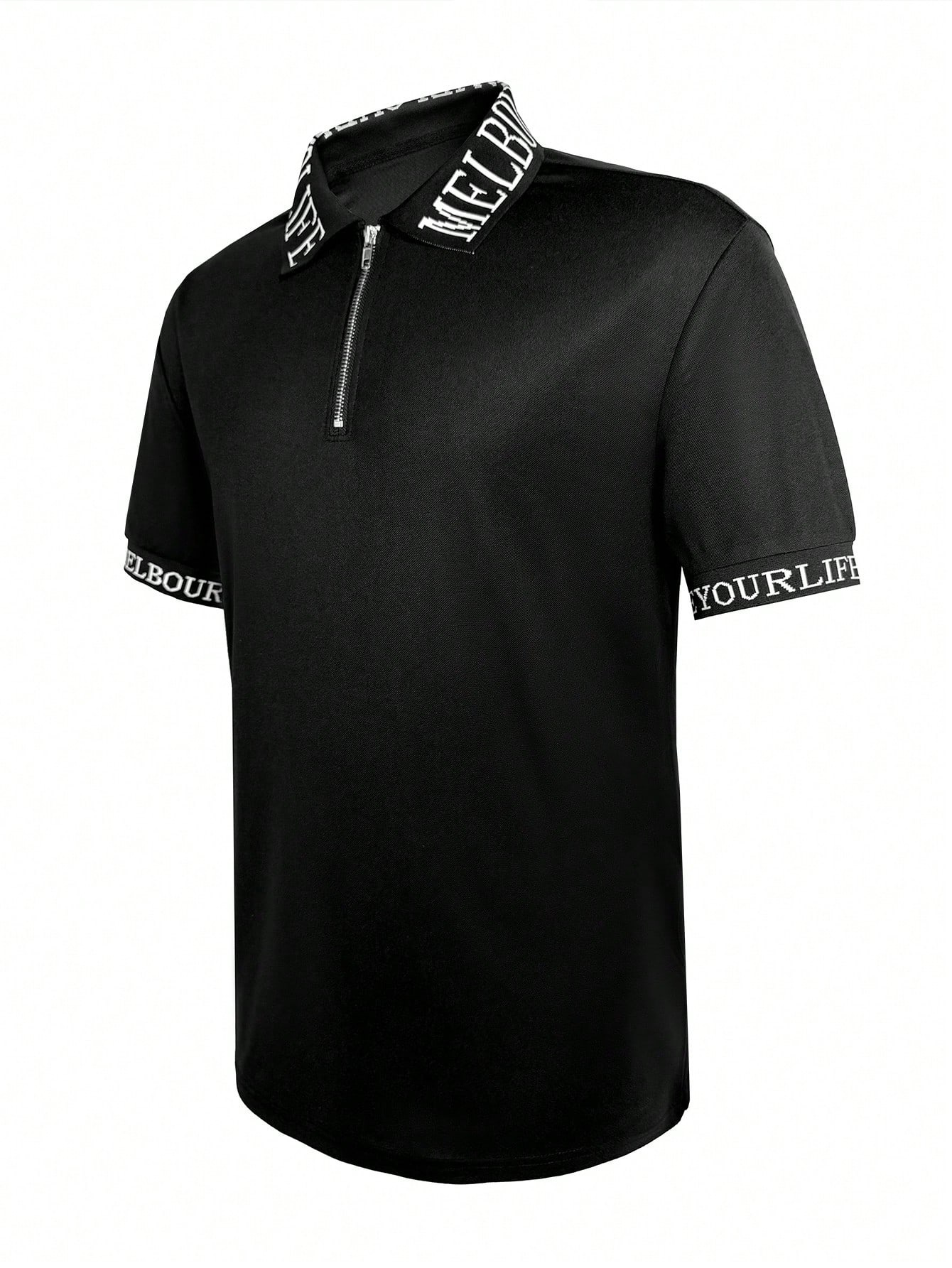 2026 comercio exterior de verano Europa y Estados Unidos ropa de hombre transfronteriza casual de manga corta con cremallera polo top temu25008