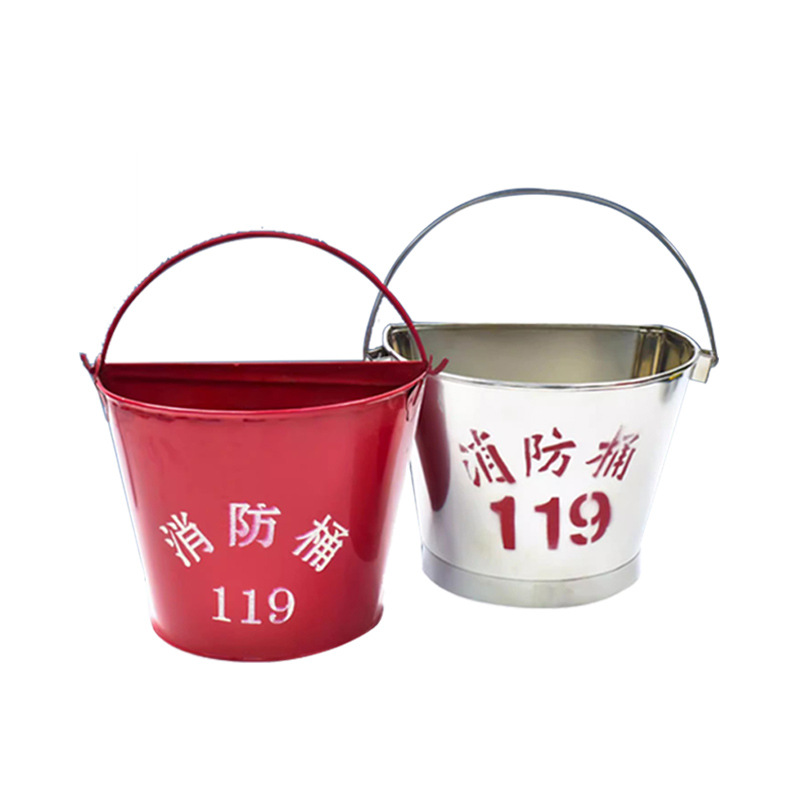 Cubo de arena/semi-círculo de acero inoxidable para incendios, pintado, grande, grueso