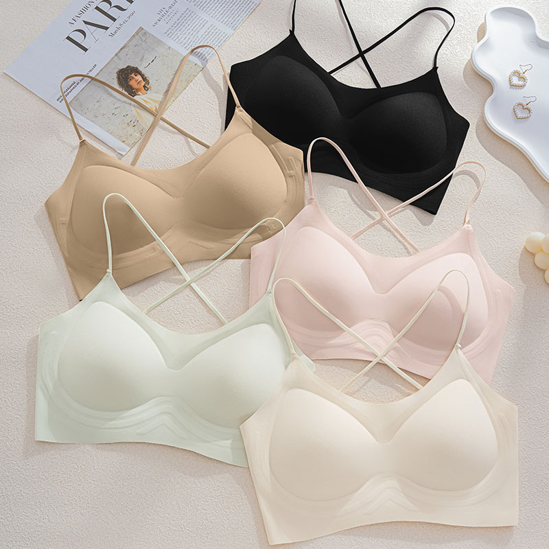 Liquid Foundation Invisible Cross-Back Beauty Bra Live Delivery Small Chest Push-Up U-Shaped Backless Strap Bra Foreign Trade