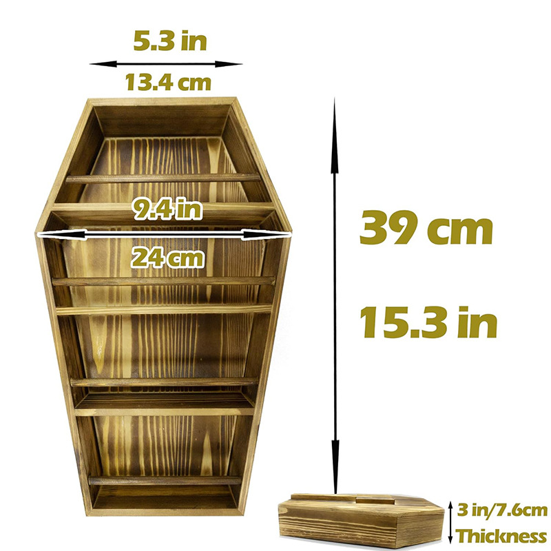 Bolsa de café de madera estante de almacenamiento de escritorio de oficina doméstica bolsa de té estante de acabado creativo estilo gótico almacenamiento de joyas de perfume
