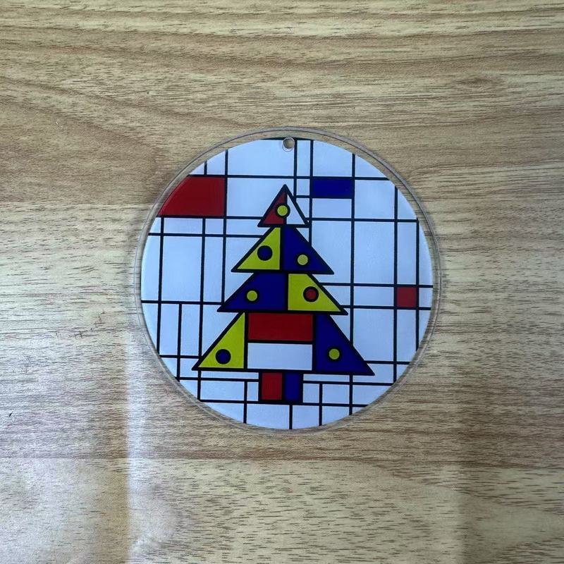 跨境爆款名画灵感圣诞饰品亚克力平面圣诞树装饰品圣诞节节日礼物|undefined