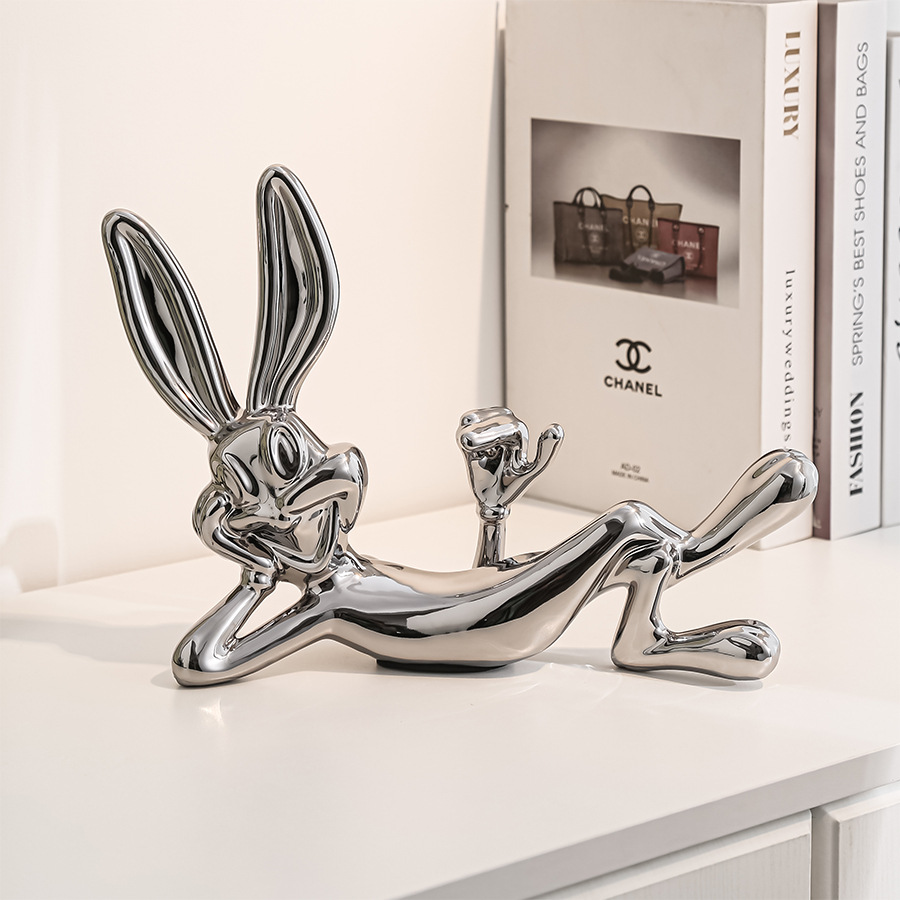 Modern Simple Cartoon Bugs Bunny Ornaments Trendy Wine Cabinet Living Room Entrance TV Cabinet Light Luxury Home Decorations