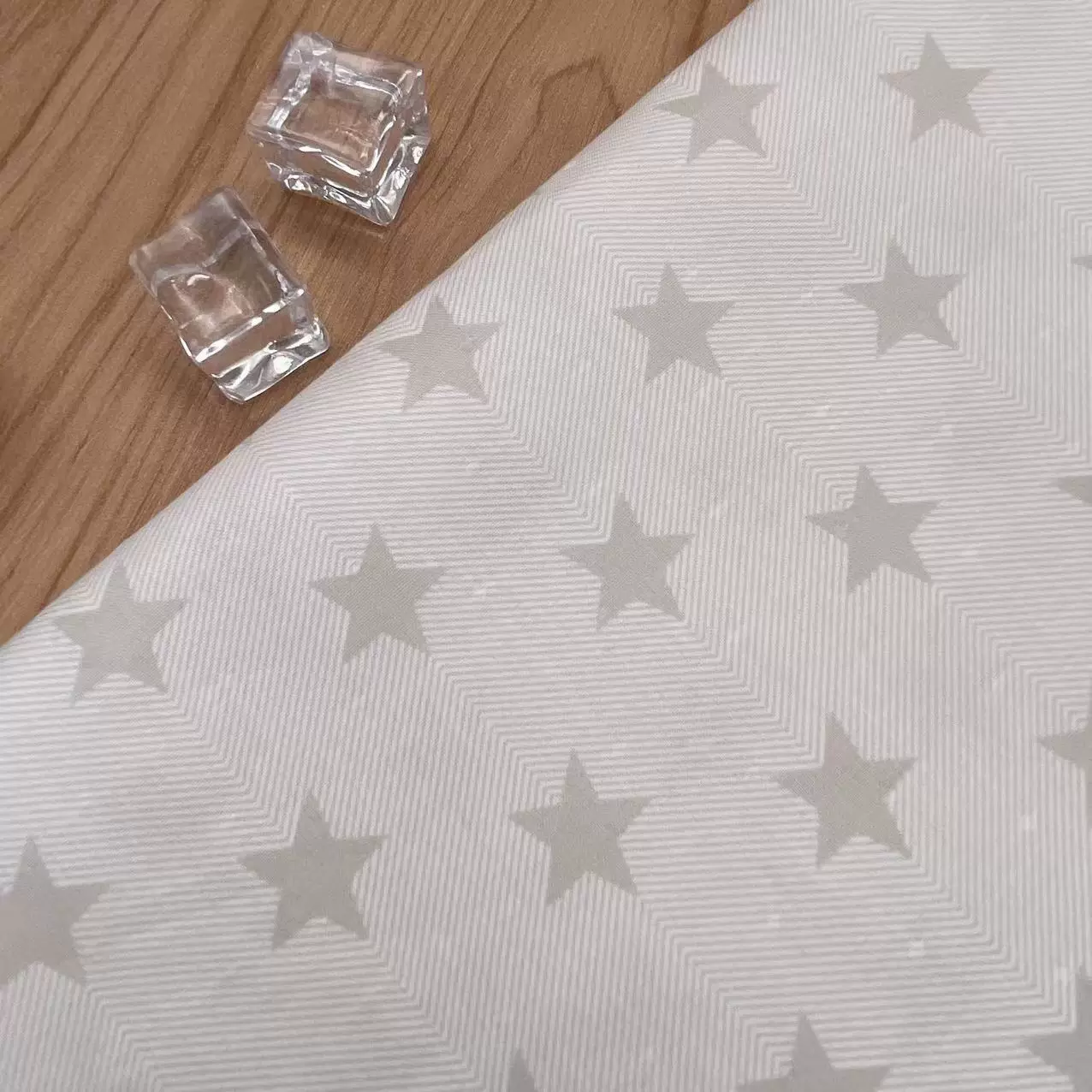 32s全棉小提花色织斜纹星星印花布 春夏衬衫被套面料 厂家直供