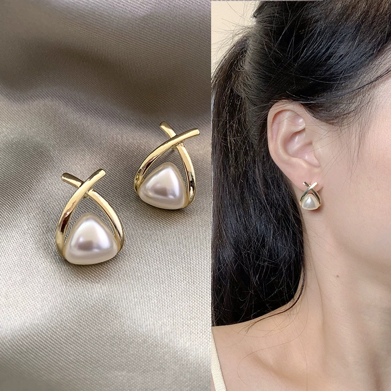 Ювелирные серьги из жемчуга, модная серебряная игла, городской стиль, простой и элегантный дизайн, образец серебра 925, стиль высокого качества