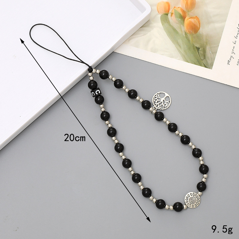 Venta caliente Internet celebridad con cuentas amor teléfono cadena anti-perdida gota resistente teléfono caso diy perla cadena corta teléfono cordón