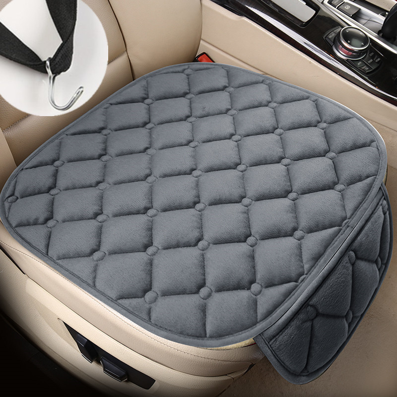 Seat cushion, seat cover, Lingxing Winter Short Plush - velvet-elegant-gray-single-piece-with-pocket-and-hook