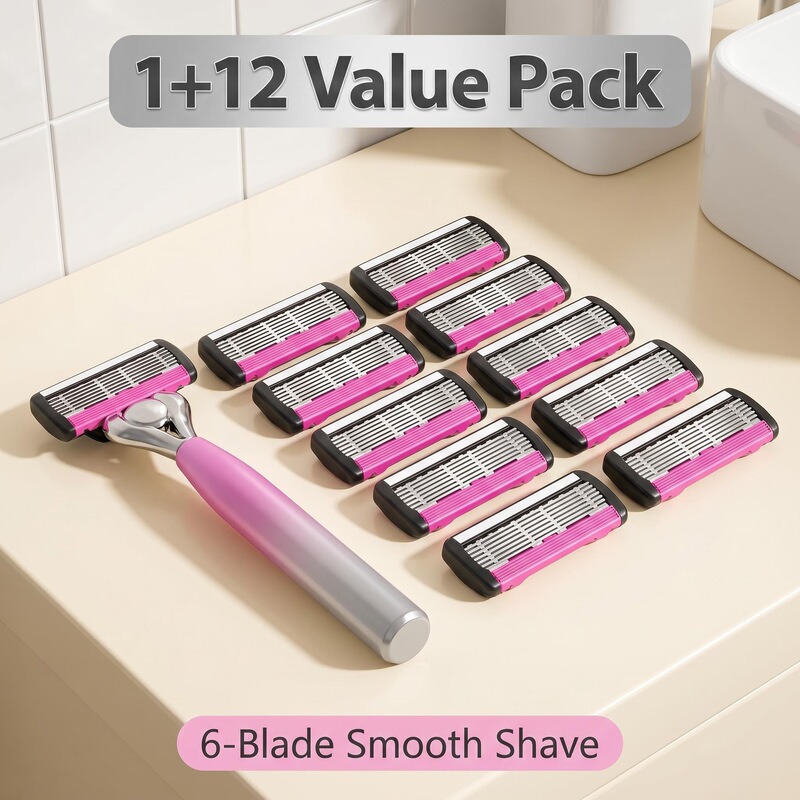 Women's Manual Razor Set with Six-Layer Blade Replacement Heads, Full Body Hair Removal Razor, Cross-Border Best-Selling Model Women's Manual Razor Set with Six-Layer Blade Replacement Heads, Full Body Hair Removal Razor, Cross-Border Best-Selling Model