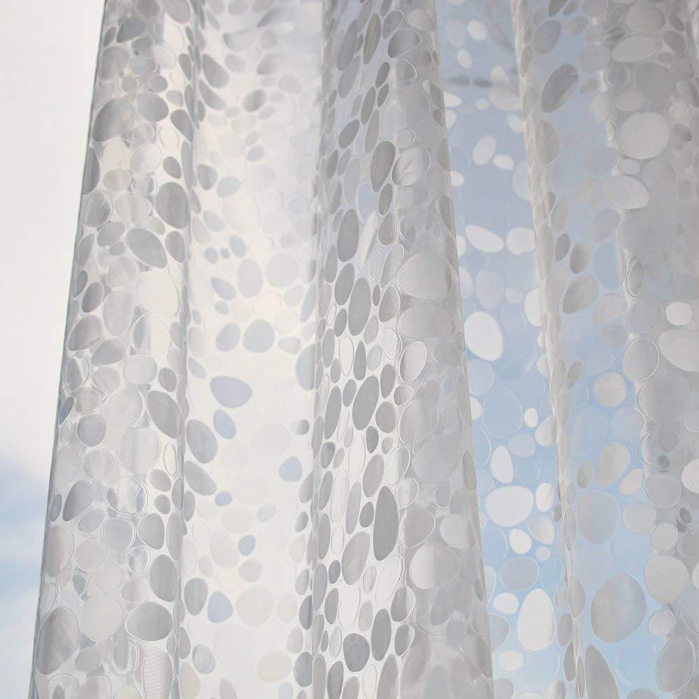 BB4C Wholesale Waterproof Mold-Resistant Thick 3D Tile Shower Curtain PVC Mosaic Stone Shower Curtain Eggstone Shower Door Curtain