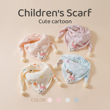 韩系儿童三角巾秋季薄款可爱女童围巾防风保暖小女孩护颈围脖脖套