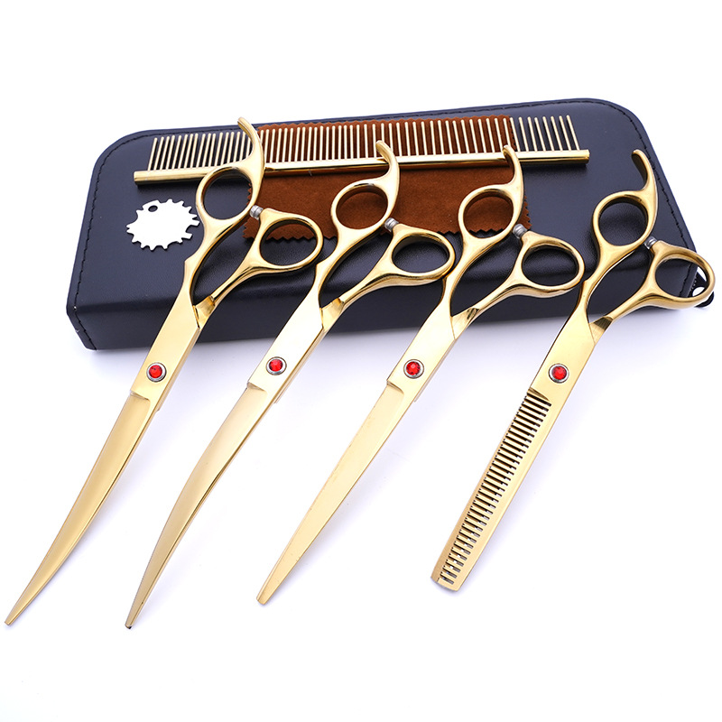 Tijeras para mascotas, tijeras de corte de pelo para perros, tijeras de dientes delgadas profesionales, tijeras de corte de pelo, tijeras de pelaje, juego de herramientas de limpieza