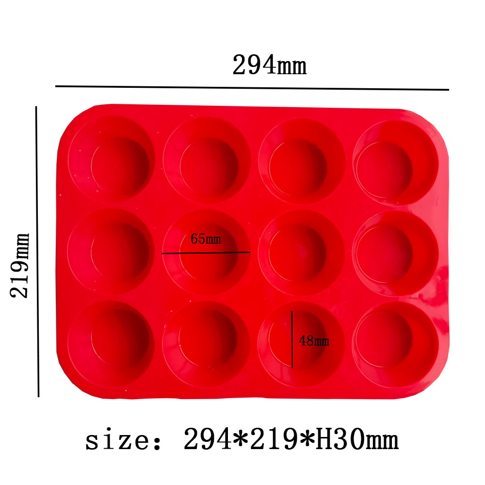 Silicone 12 torta redonda 319 chocolate horneado pasteles galletas muffins pastel molde postres herramientas de cocina