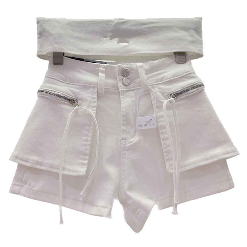 Pantalones Cortos Cargo para Mujer con Doble Cierre de Mezclilla, Bolsillos image 5