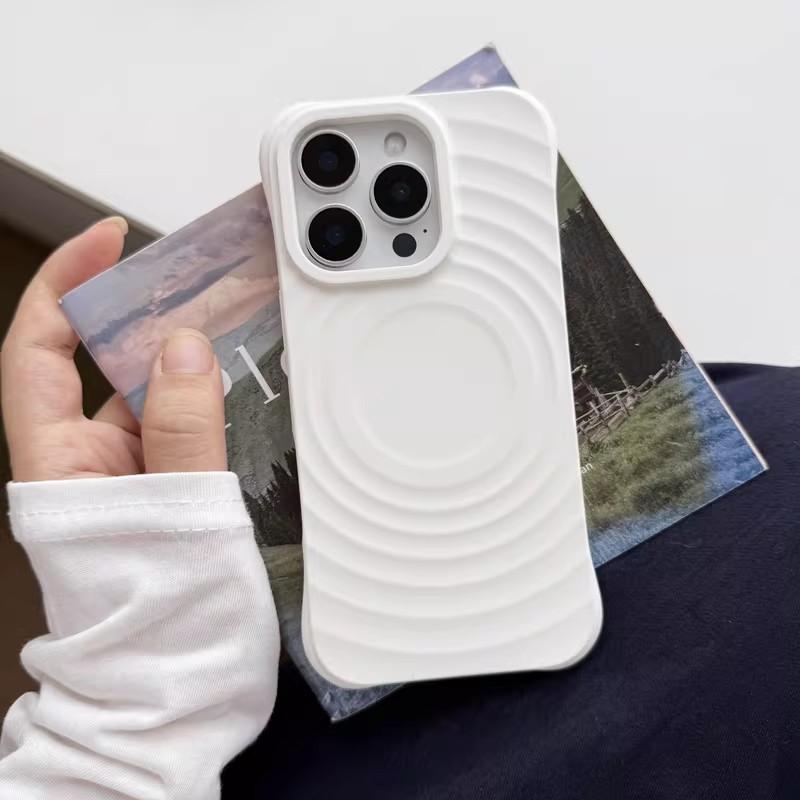 Silicone Magnetic Full-cover Phone Case For Iphone 16 Pro Wave_voghion.com
