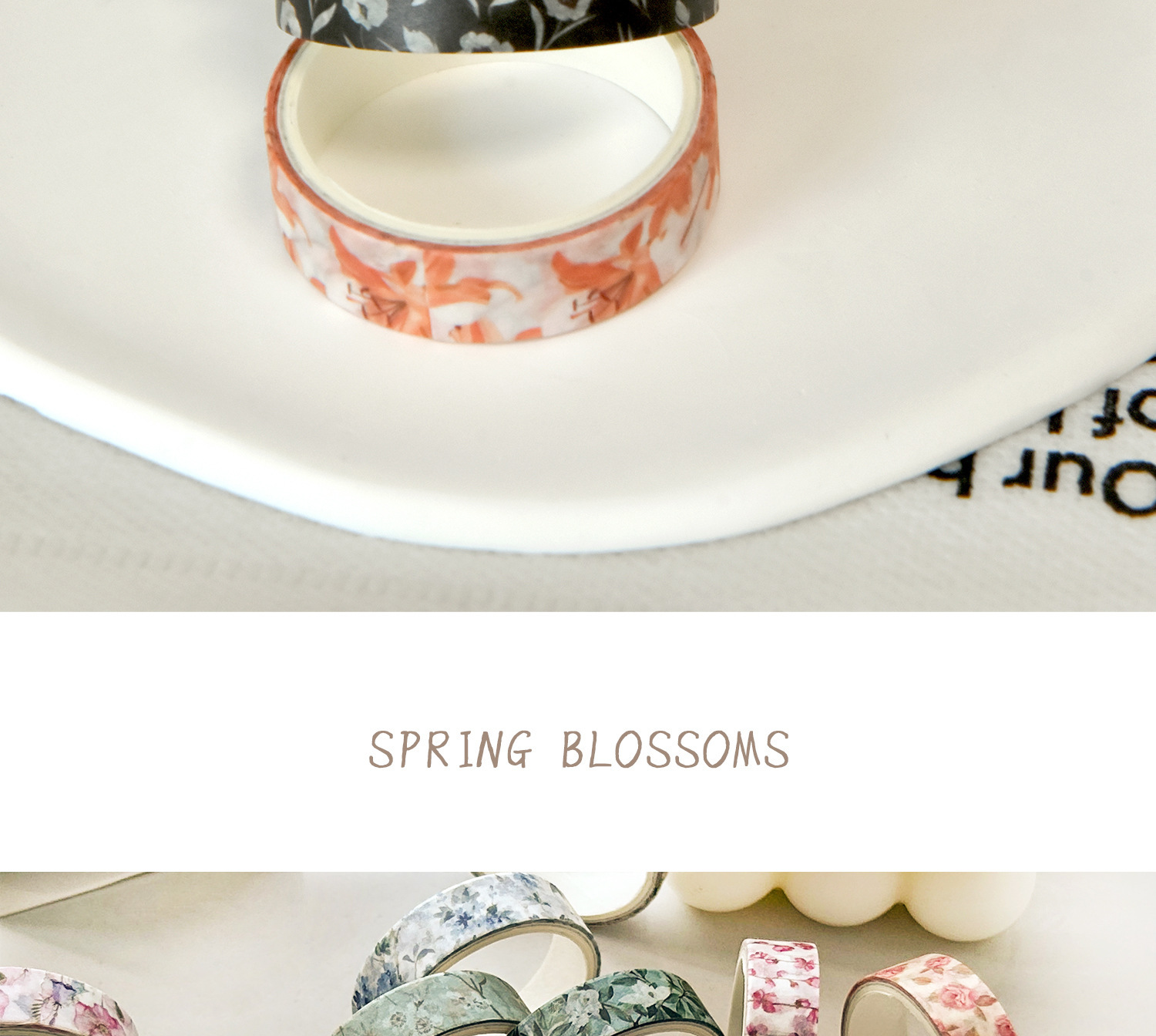 20g Weight Washi Tape Stationery Type 1 Set Quantity Learning, Daily Occasion Washi Material Flower Pattern Romantic, Pastoral Style 1 Set Flower Learning Daily Washi Romantic Pastoral Washi Tape 6