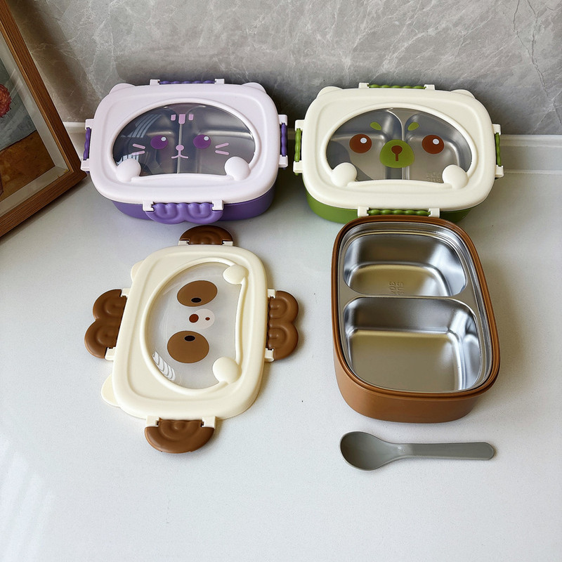 かわいいかわいい 304 ステンレス鋼のランチボックス小学生用コンパートメントランチボックス二層断熱加熱ランチボックス卸売|undefined