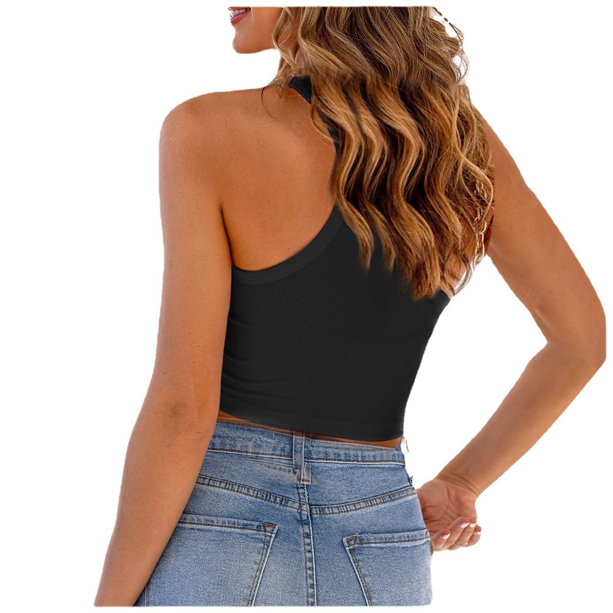 Summer solid color bra top
