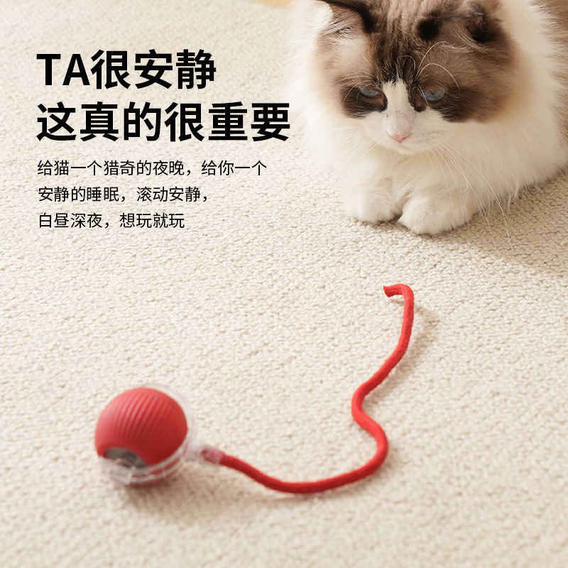 (2개) 국경 재미 있은 고양이 공 고양이 장난감 시뮬레이션 된 쥐 꼬리 점프 공 스마트 롤링 공 자동으로 재미 있은 고양이 공 전기 장난감을 깨운다