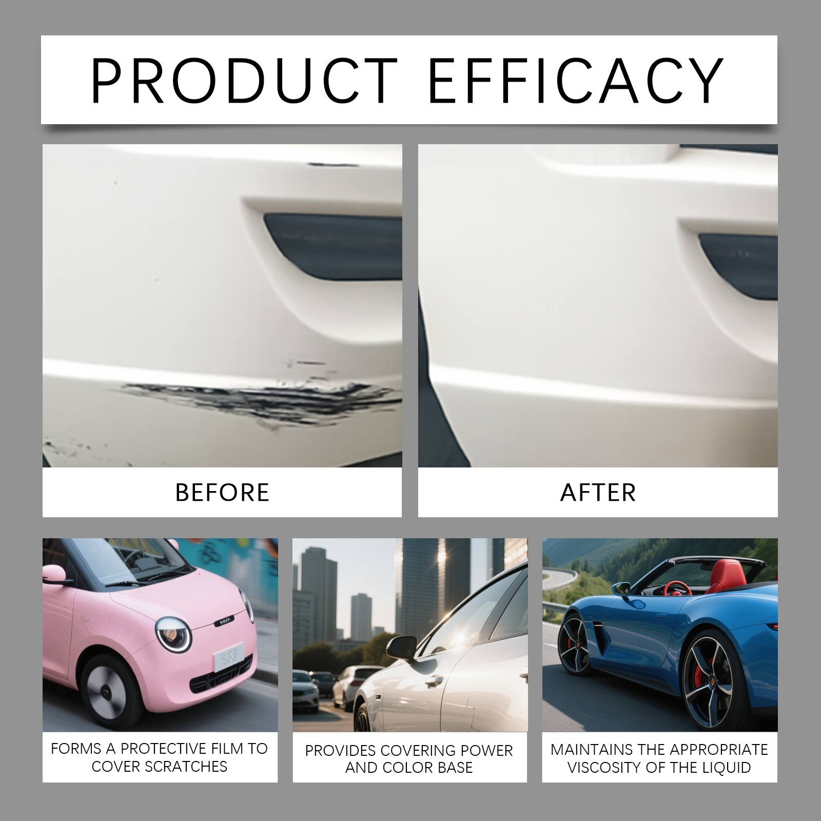 RAYHONG Car Scratch Repair Pen Covers Fine Scratches, Convenient DIY Car Paint Maintenance, Essential Car Accessory