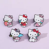Мультяшный милый Sanrio маленькое животное металлическая брошь декоративный креативный котенок капающий масляный сплав значок аксессуар