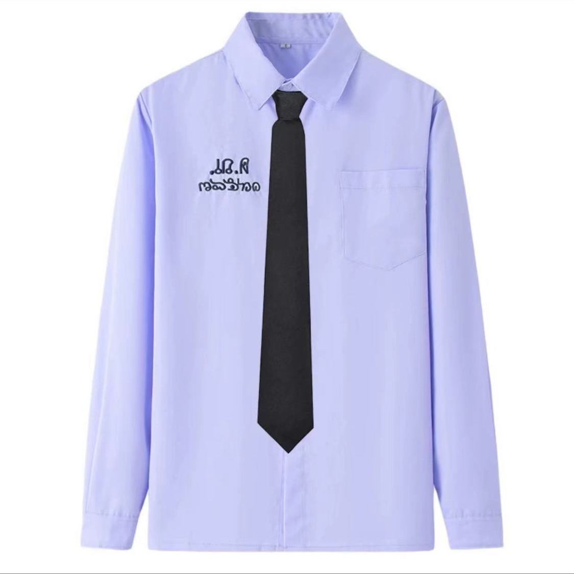 Purple long-sleeve, tie