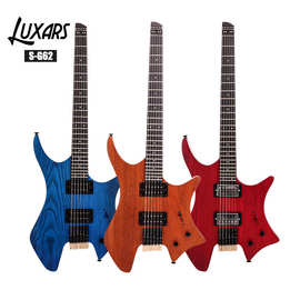 厂家批发2023新品无头异形电吉他S-G62水曲柳/桃花心木高档guite