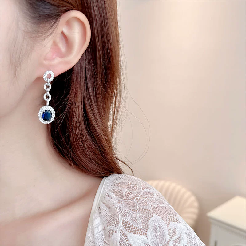 Серьги S925 из серебра, подвеска-кинджал из циркона, лёгкая роскошь, европейский стиль, 3 цвета