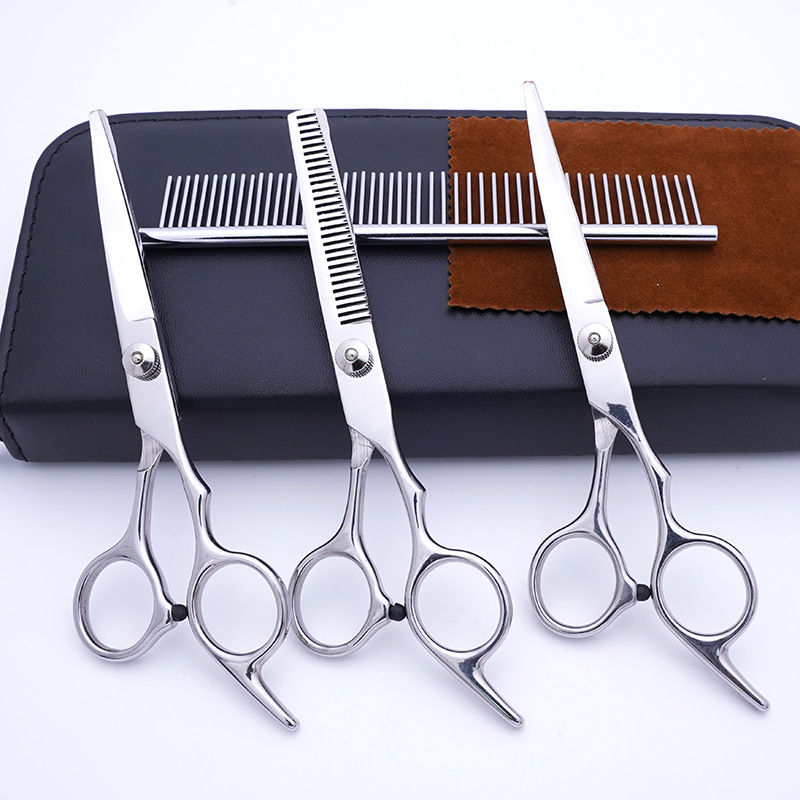 Directo de fábrica de acero inoxidable tijeras para mascotas perro belleza especial tijeras de corte de pelo Teddy corte de pelo traje