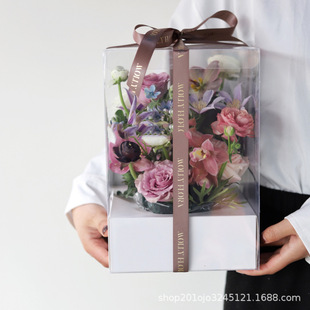 Transparent Rose Flower Box Panoramic Flower Box Flower Gift Box Portable Flower Box Accompanying Gift Yongsheng Flower Packaging Box Wholesale