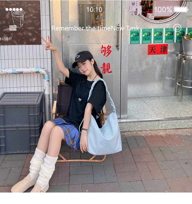 A new large-capacity women's single-shoulder bag with cross-border fashion and simplicity, a fresh and artistic crossbody bag, and a student commuting bag undefined