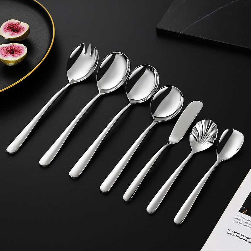 Western-style thickened cutlery set, steak knife, fork, and spoon, stainless steel hotel tableware set, elegant series of spoons and forks Western-style thickened cutlery set, steak knife, fork, and spoon, stainless steel hotel tableware set, elegant series of spoons and forks