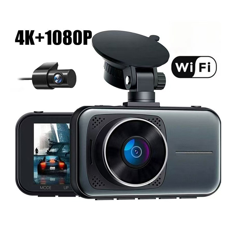Car-mounted 4K UHD dashcam with 5G high-speed connectivity, high-definition night vision, suction cup installation, and parking monitoring device