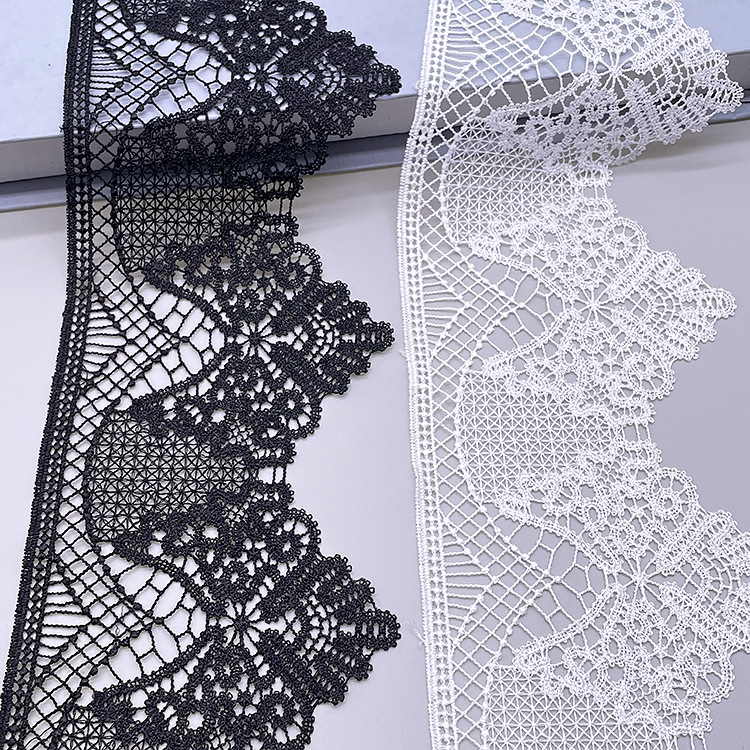 新款现货涤光丝蕾丝花边 婚纱礼服装饰水溶刺绣蕾丝辅料花边