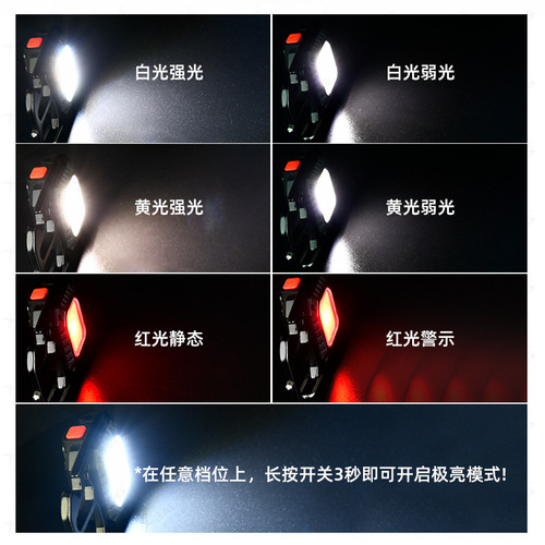 USB charging keychain light Mini high-power flashlight COB inspection light bottle opener outdoor emergency work light