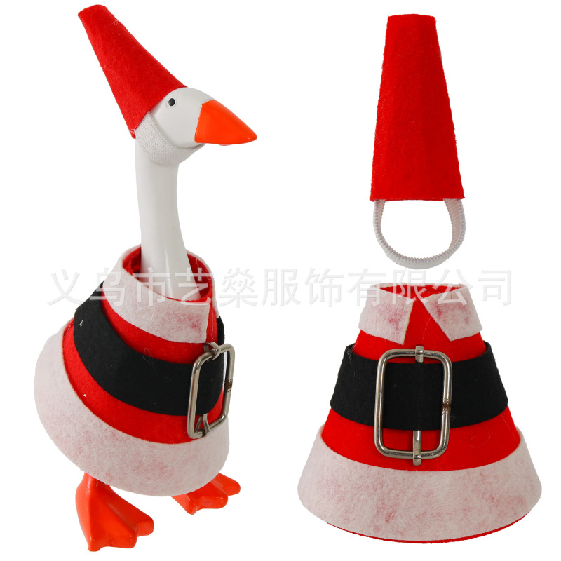 跨境新品圣诞节门廊鹅服饰装扮道具 麋鹿大白鹅圣诞帽子派对ins风|undefined