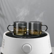 Y4J8烟灰玻璃小茶杯6个装轻奢小杯子茶碗家用耐热功夫茶具套装品