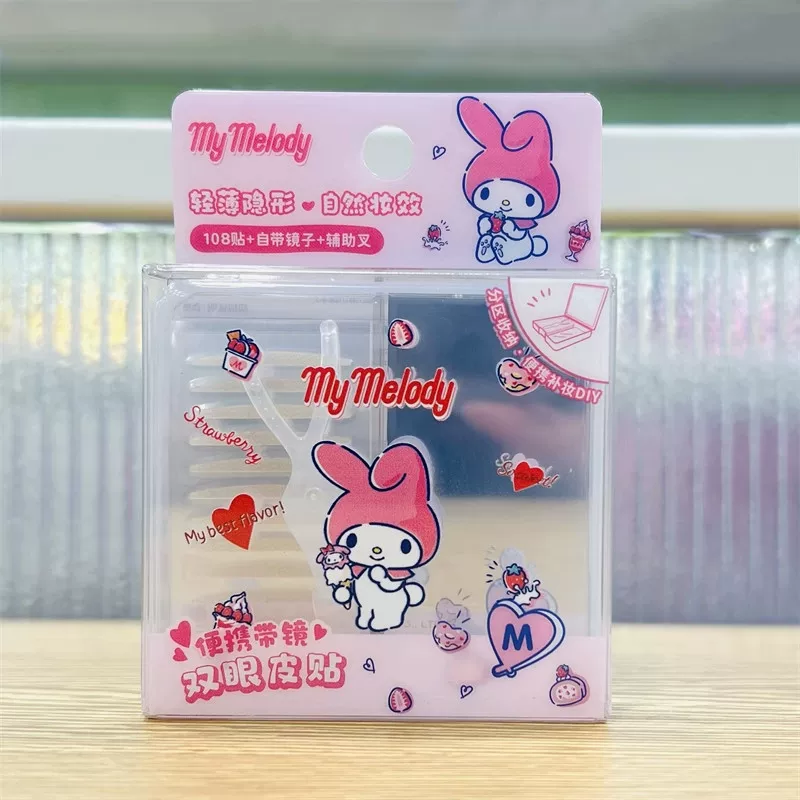 Miniso, санрио, карманные световые и тонкие невидимые наклейки для создания двойного века, 108 штук, полупрозрачная тень