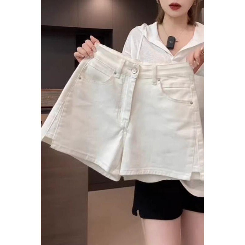 High-Waisted Stretchy Split Denim Shorts for Women, Summer Thin Style, 2026 New Model, Slimming Versatile A-Line Wide-Leg Hot Pants High-Waisted Stretchy Split Denim Shorts for Women, Summer Thin Style, 2026 New Model, Slimming Versatile A-Line Wide-Leg Hot Pants