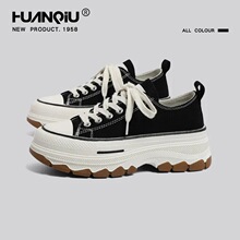 环球松糕厚底鞋帆布鞋女潮流新款春夏季ins增高鞋休闲透气鞋