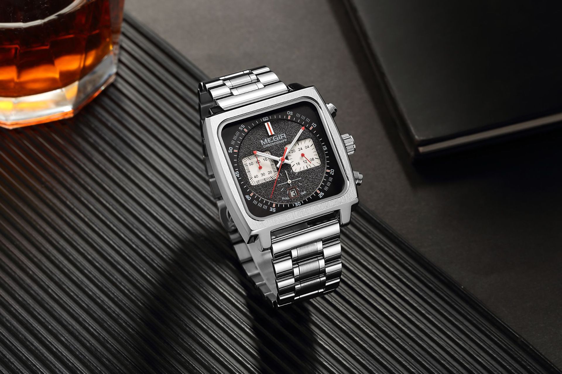 Title 7, Montre Homme Carrée Multifonction Étanche Lumin...