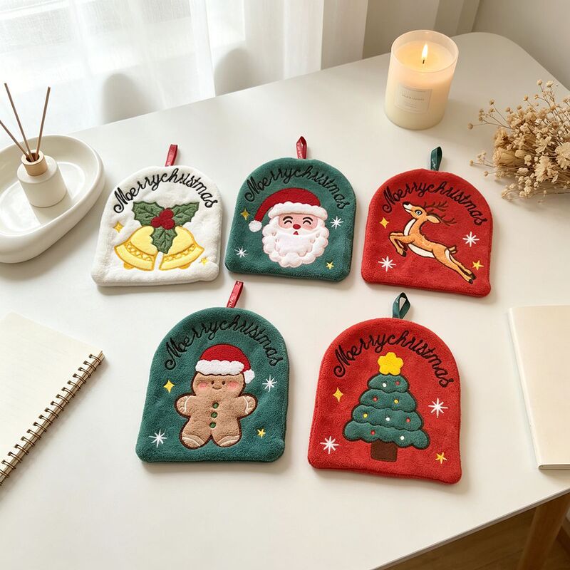 Christmas Coral Fleece Hanging Hand Towel, Christmas Tree-Themed Children's Small Towel, Thickened Kitchen and Bathroom Hand Wipe Cloth Christmas Coral Fleece Hanging Hand Towel, Christmas Tree-Themed Children's Small Towel, Thickened Kitchen and Bathroom Hand Wipe Cloth